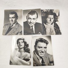 Lotto di 5 cartoline bianco e nero non viaggiate con attori anni 50/60 2
