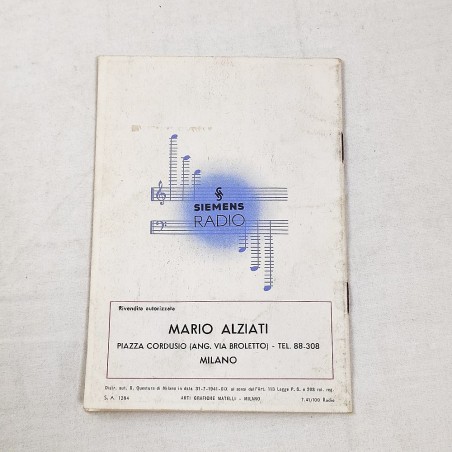Catalogo Radio Siemens anno 1941-1942 con listino prezzi